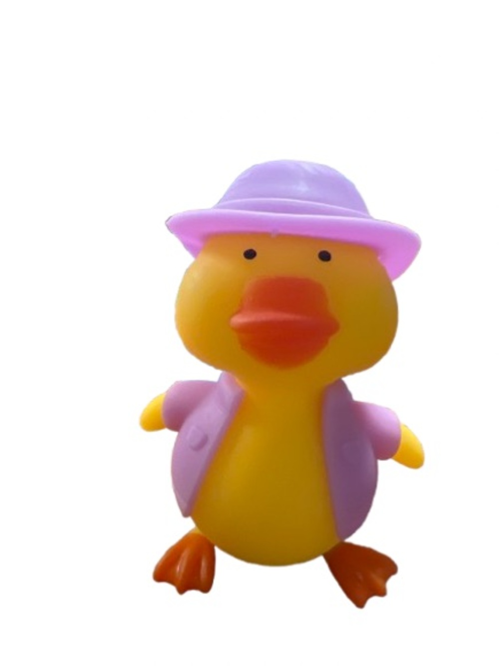 #802 Squishy Duck  - Yellow and Lavender